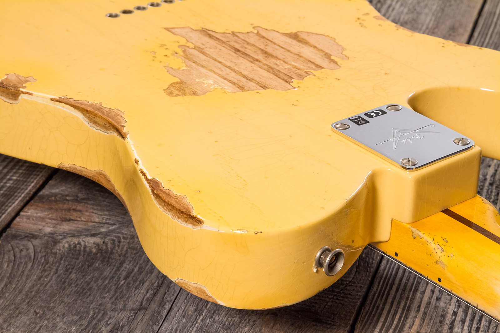 Fender Custom Shop Tele 1952 2s Ht Mn #r131281 - Heavy Relic Aged Nocaster Blonde - Televorm elektrische gitaar - Variation 8