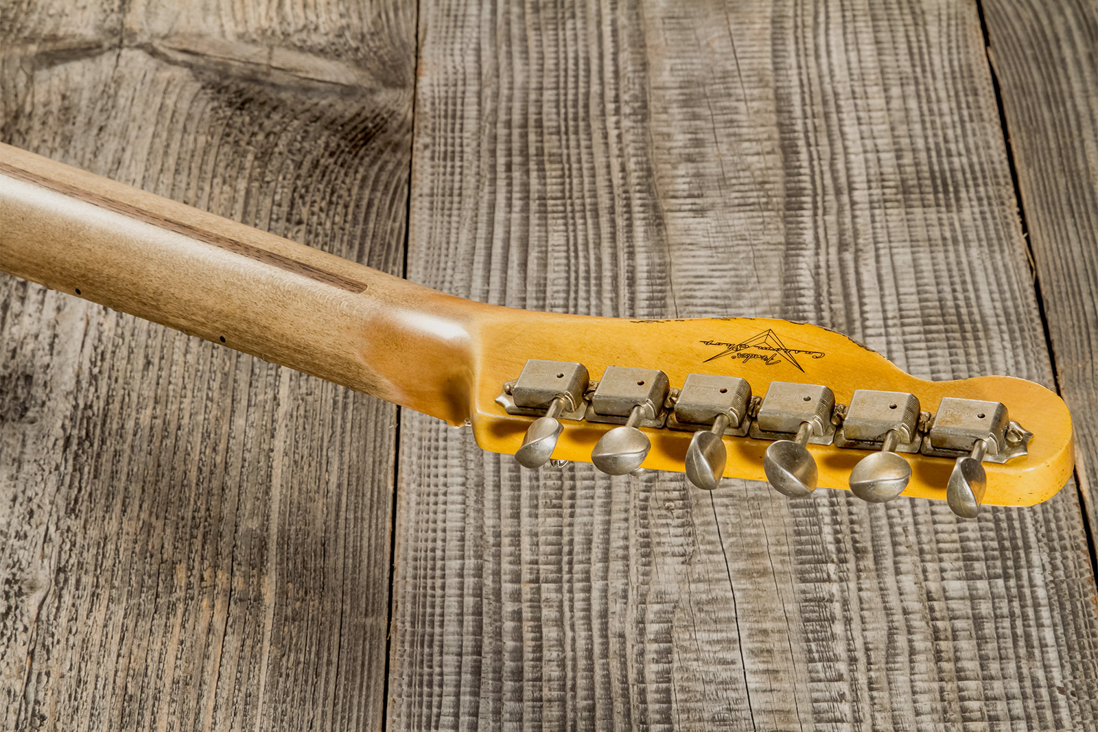 Fender Custom Shop Tele 1952 2s Ht Mn #r131382 - Heavy Relic Aged Nocaster Blonde - Televorm elektrische gitaar - Variation 9