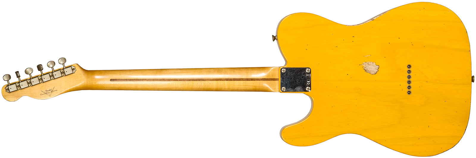 Fender Custom Shop Tele 1952 2s Ht Mn #r135090 - Relic Aged Butterscotch Blonde - Televorm elektrische gitaar - Variation 1
