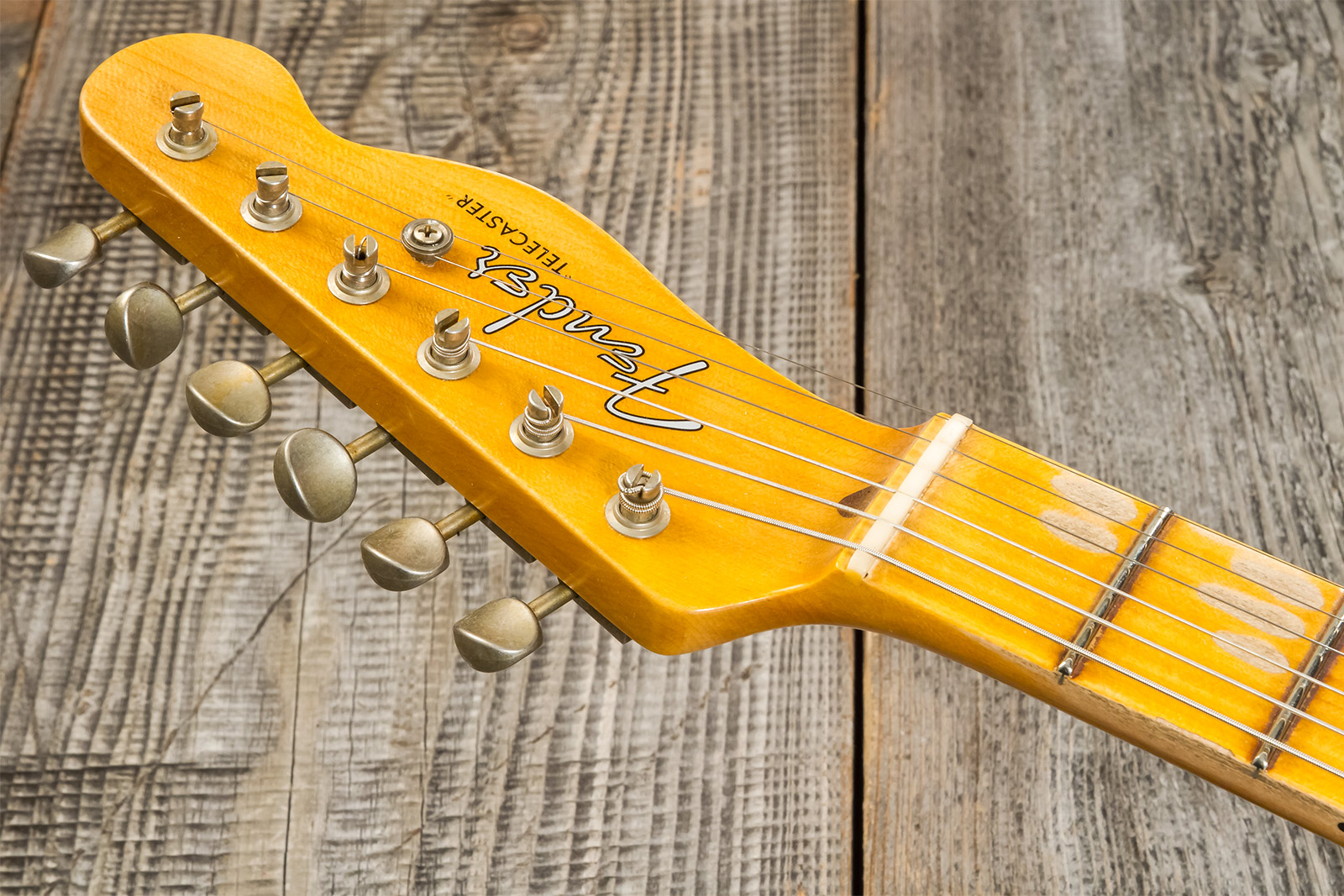 Fender Custom Shop Tele 1952 2s Ht Mn #r135090 - Relic Aged Butterscotch Blonde - Televorm elektrische gitaar - Variation 8