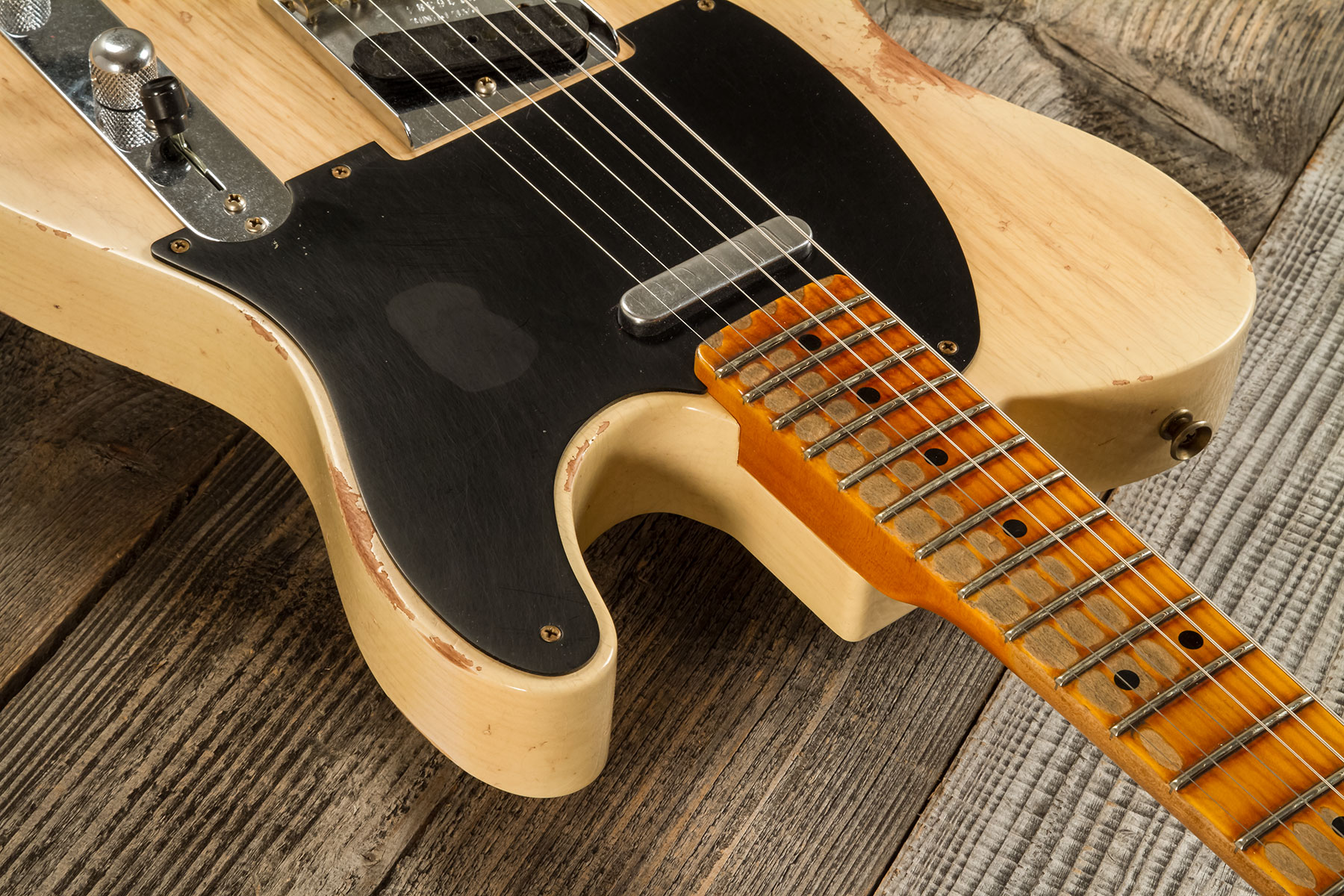 Fender Custom Shop Tele 1952 2s Ht Mn #r136384 - Heavy Relic Natural Blonde - Televorm elektrische gitaar - Variation 4