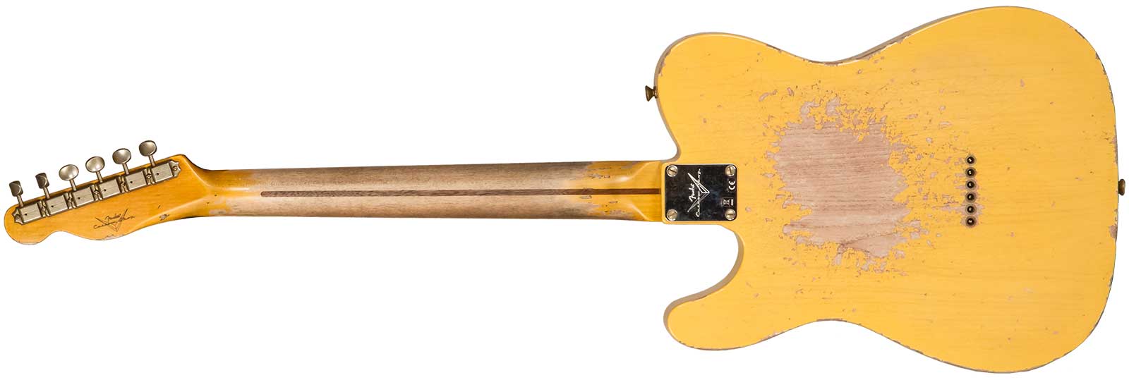 Fender Custom Shop Tele 1952 2s Ht Mn #r136636 - Super Heavy Relic Aged Nocaster Blonde - Televorm elektrische gitaar - Variation 1