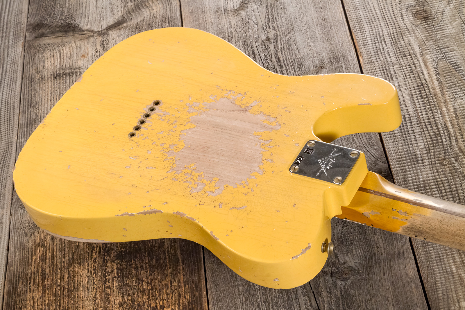 Fender Custom Shop Tele 1952 2s Ht Mn #r136636 - Super Heavy Relic Aged Nocaster Blonde - Televorm elektrische gitaar - Variation 5