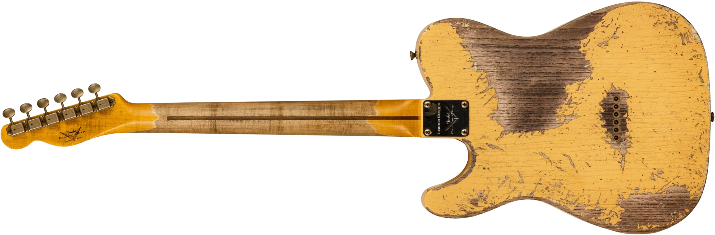Fender Custom Shop Tele 1953 2s Ht Mn #126760 - Super Heavy Relic Natural Blonde - Elektrische gitaar in Strat vorm - Variation 2