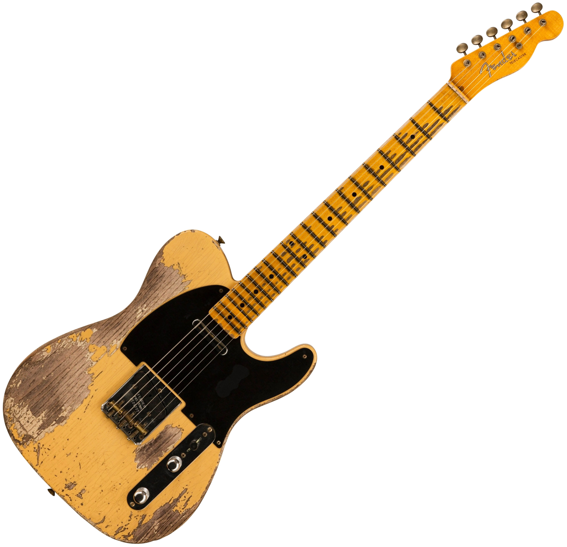 Fender Custom Shop Tele 1953 2s Ht Mn #126760 - Super Heavy Relic Natural Blonde - Elektrische gitaar in Strat vorm - Variation 1