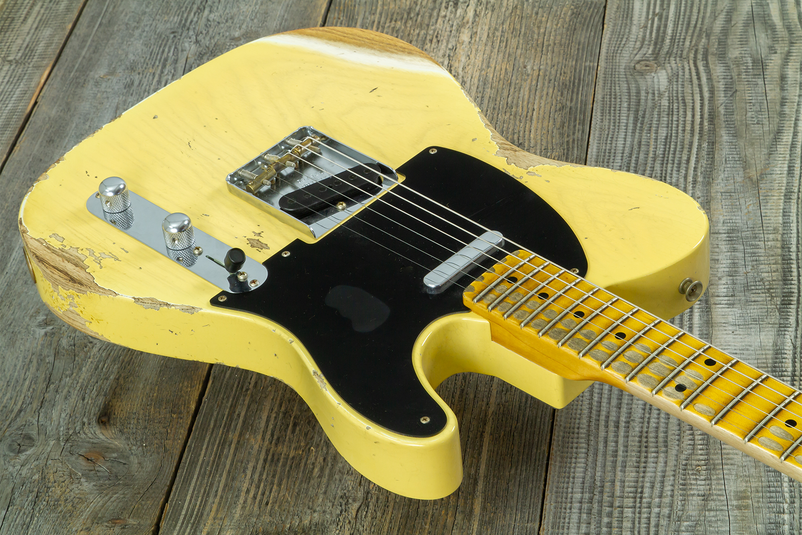 Fender Custom Shop Tele 1953 2s Ht Mn #r126760 - Heavy Relic Nocaster Blonde - Televorm elektrische gitaar - Variation 2