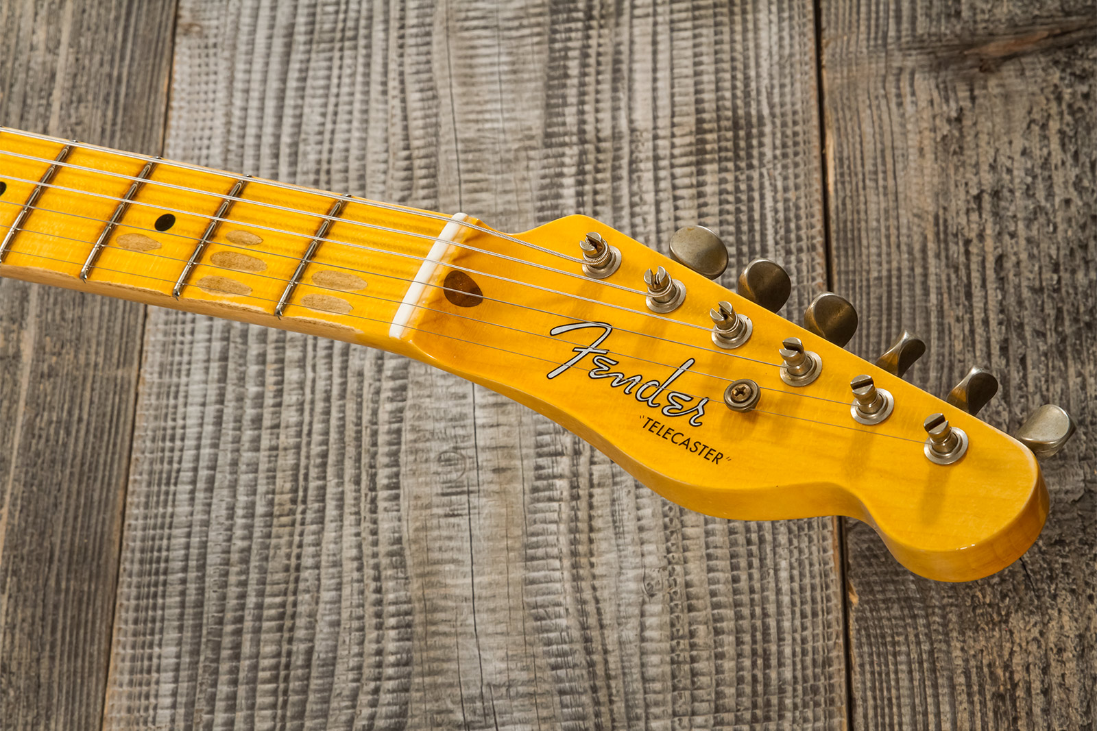 Fender Custom Shop Tele 1953 2s Ht Mn #r128606 - Journeyman Relic Aged Nocaster Blonde - Televorm elektrische gitaar - Variation 7