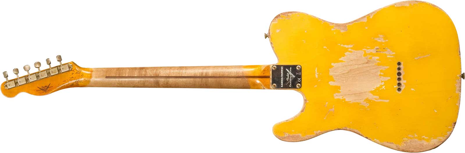 Fender Custom Shop Tele 1953 2s Ht Mn #r128654 - Super Heavy Relic Natural Blonde - Elektrische gitaar in Strat vorm - Variation 11