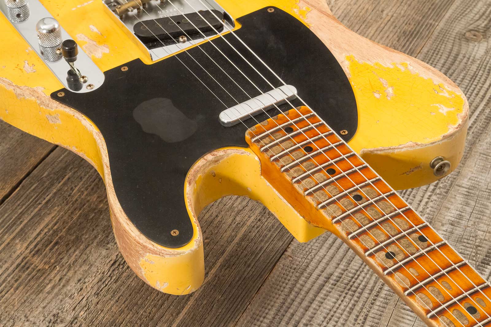 Fender Custom Shop Tele 1953 2s Ht Mn #r128654 - Super Heavy Relic Natural Blonde - Elektrische gitaar in Strat vorm - Variation 3