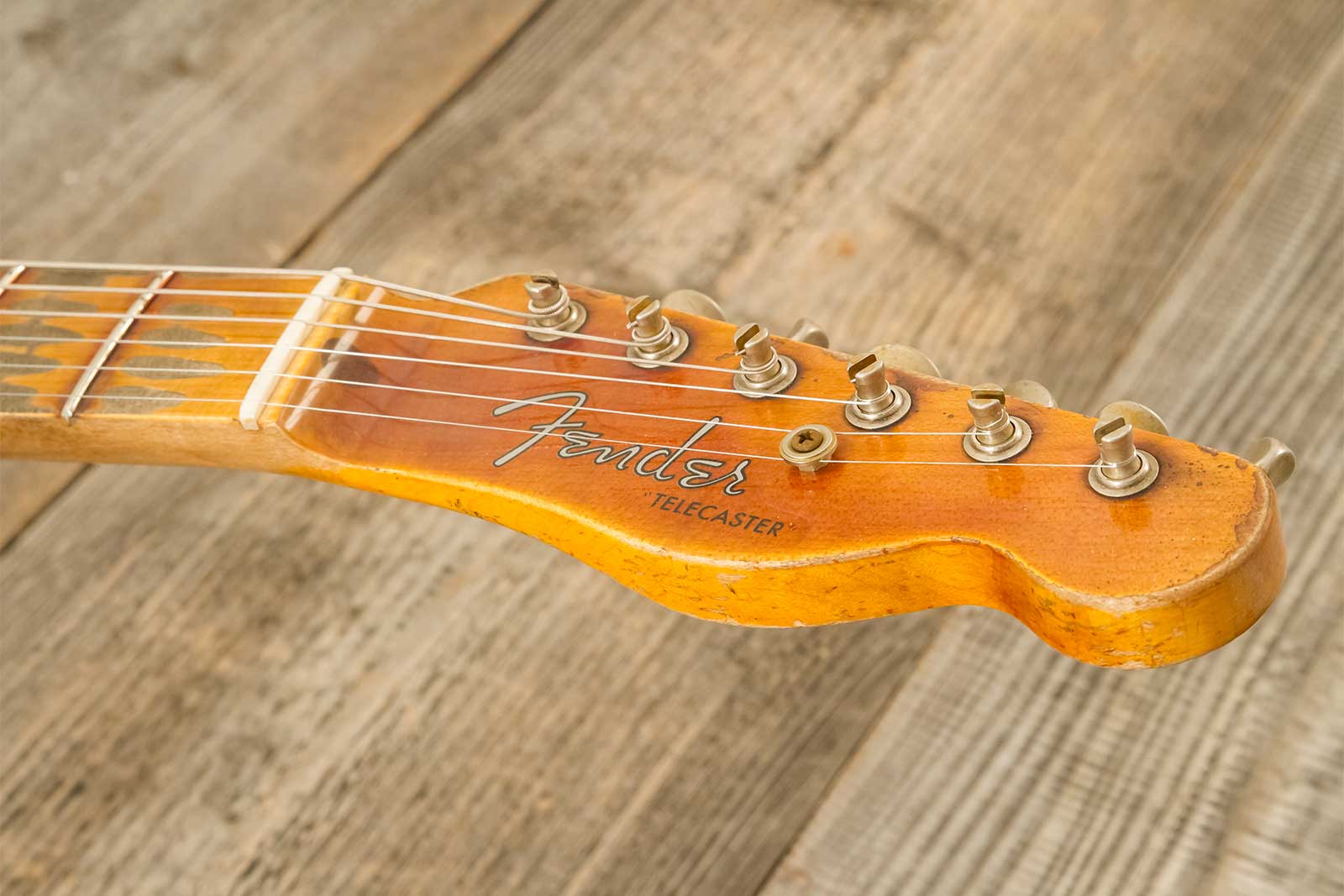 Fender Custom Shop Tele 1953 2s Ht Mn #r128654 - Super Heavy Relic Natural Blonde - Elektrische gitaar in Strat vorm - Variation 5