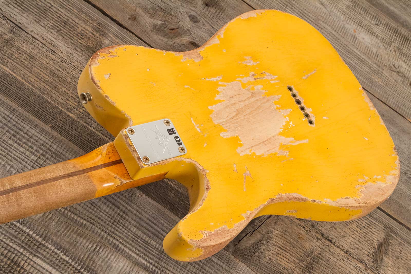 Fender Custom Shop Tele 1953 2s Ht Mn #r128654 - Super Heavy Relic Natural Blonde - Elektrische gitaar in Strat vorm - Variation 6