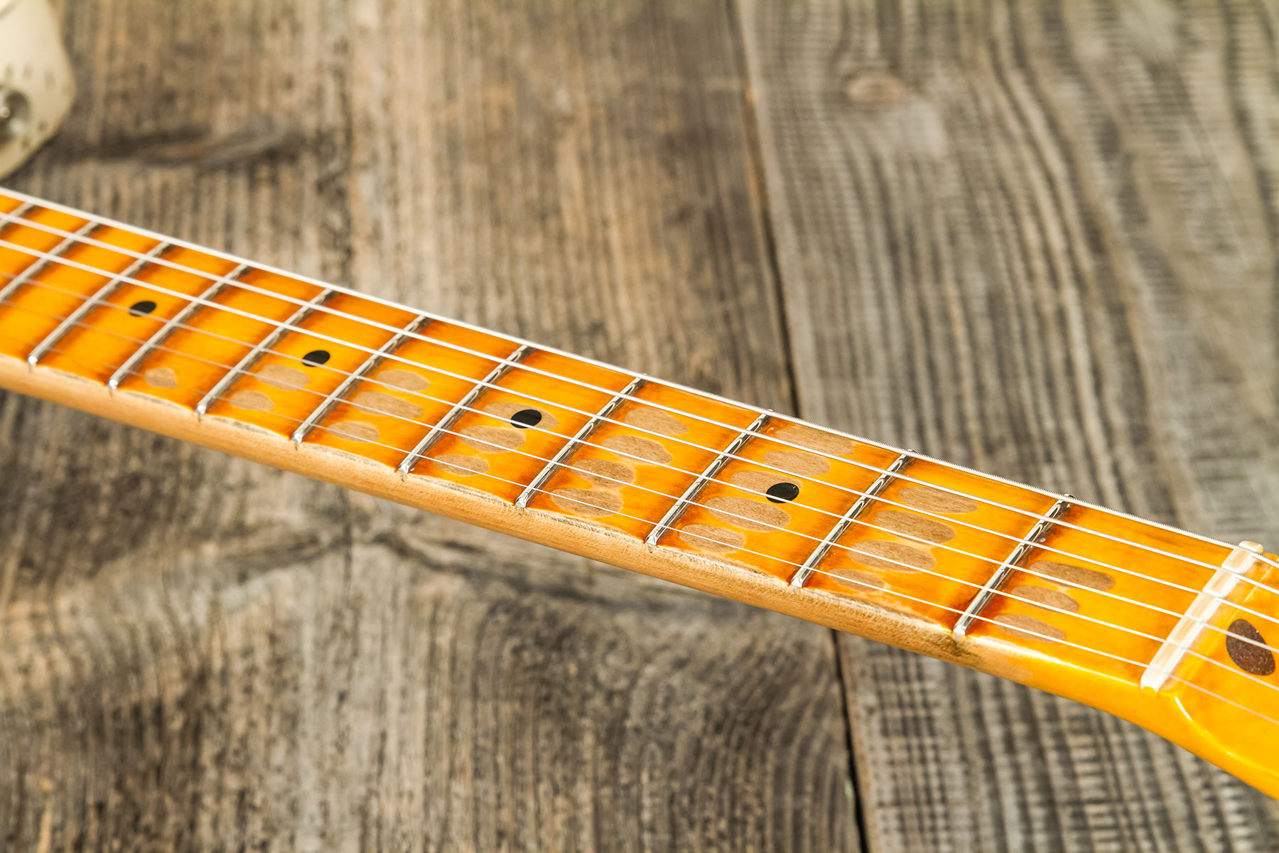 Fender Custom Shop Tele 1957 Sh Ht Mn #r117579 - Heavy Relic Desert Sand Ov. Sunburst - Televorm elektrische gitaar - Variation 9