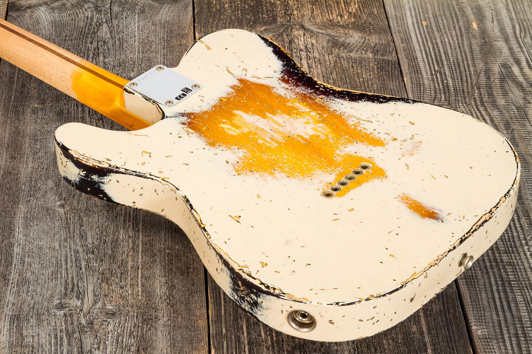 Fender Custom Shop Tele 1957 Sh Ht Mn #r117579 - Heavy Relic Desert Sand Ov. Sunburst - Televorm elektrische gitaar - Variation 5