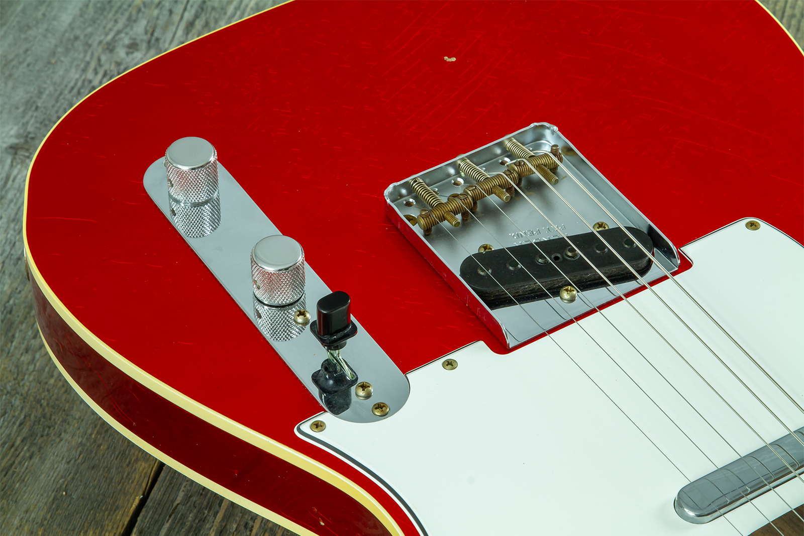 Fender Custom Shop Tele 1959 Vintage Custom 2s Ht Rw #r147953 - Journeyman Relic Candy Apple Red - Televorm elektrische gitaar - Variation 3