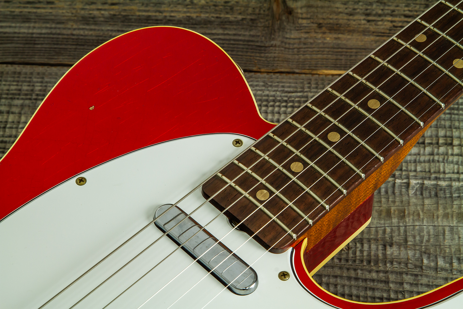 Fender Custom Shop Tele 1959 Vintage Custom 2s Ht Rw #r147953 - Journeyman Relic Candy Apple Red - Televorm elektrische gitaar - Variation 6