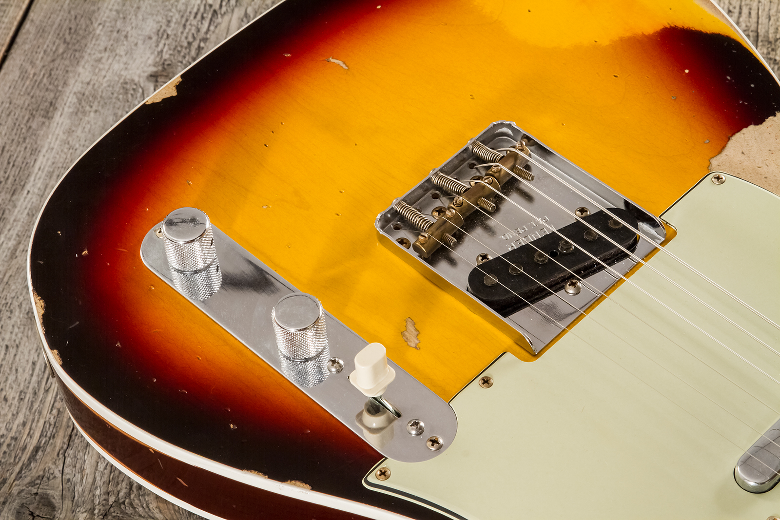 Fender Custom Shop Tele 1960 2s Ht Rw - Heavy Relic Chocolate 3-color Sunburst - Televorm elektrische gitaar - Variation 9