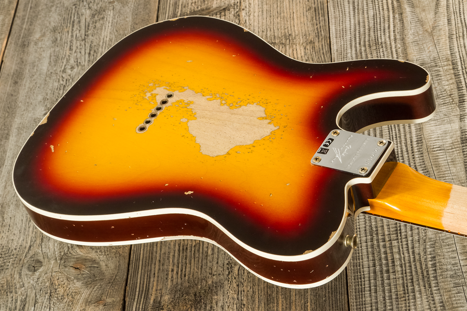 Fender Custom Shop Tele 1960 2s Ht Rw - Heavy Relic Chocolate 3-color Sunburst - Televorm elektrische gitaar - Variation 13