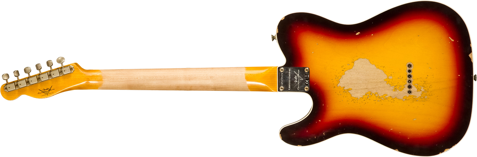 Fender Custom Shop Tele 1960 2s Ht Rw - Heavy Relic Chocolate 3-color Sunburst - Televorm elektrische gitaar - Variation 6