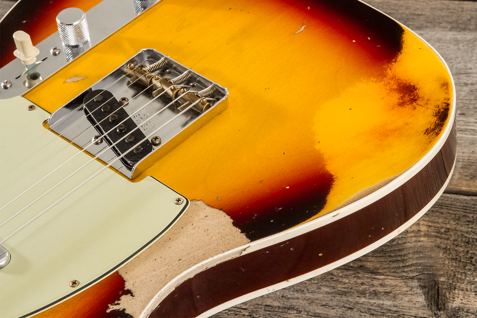 Fender Custom Shop Tele 1960 2s Ht Rw - Heavy Relic Chocolate 3-color Sunburst - Televorm elektrische gitaar - Variation 8