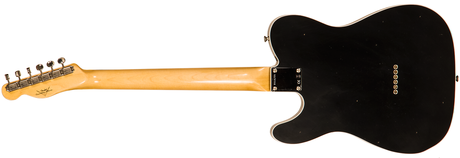 Fender Custom Shop Tele 1960 2s Ht Rw #r114759 - Journeyman Relic Black - Televorm elektrische gitaar - Variation 1