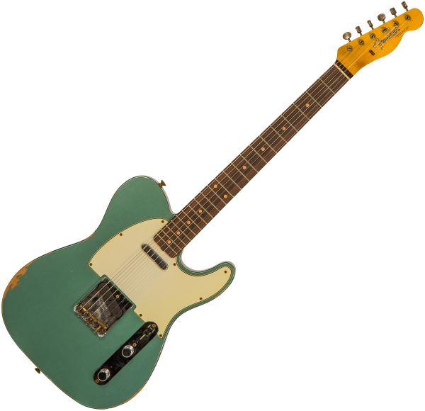 Solid body elektrische gitaar Fender Custom Shop 1961 Telecaster #CZ558789 - relic sherwood green metallic