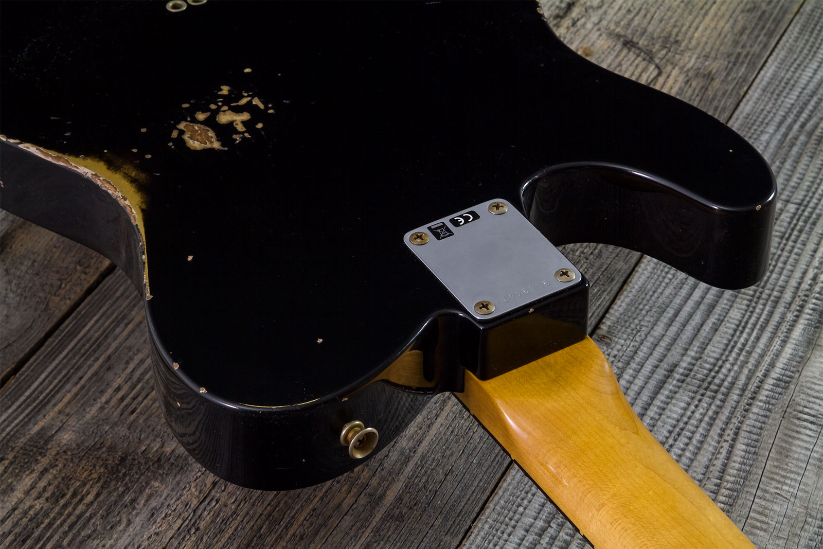 Fender Custom Shop Tele 1963 2s Ht Rw #r143447 - Black Over Hle Gold - Televorm elektrische gitaar - Variation 9