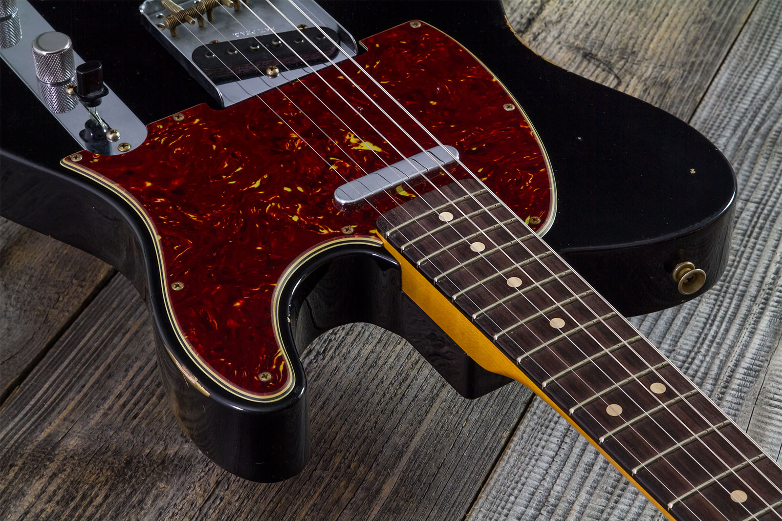 Fender Custom Shop Tele 1963 2s Ht Rw #r143447 - Black Over Hle Gold - Televorm elektrische gitaar - Variation 4