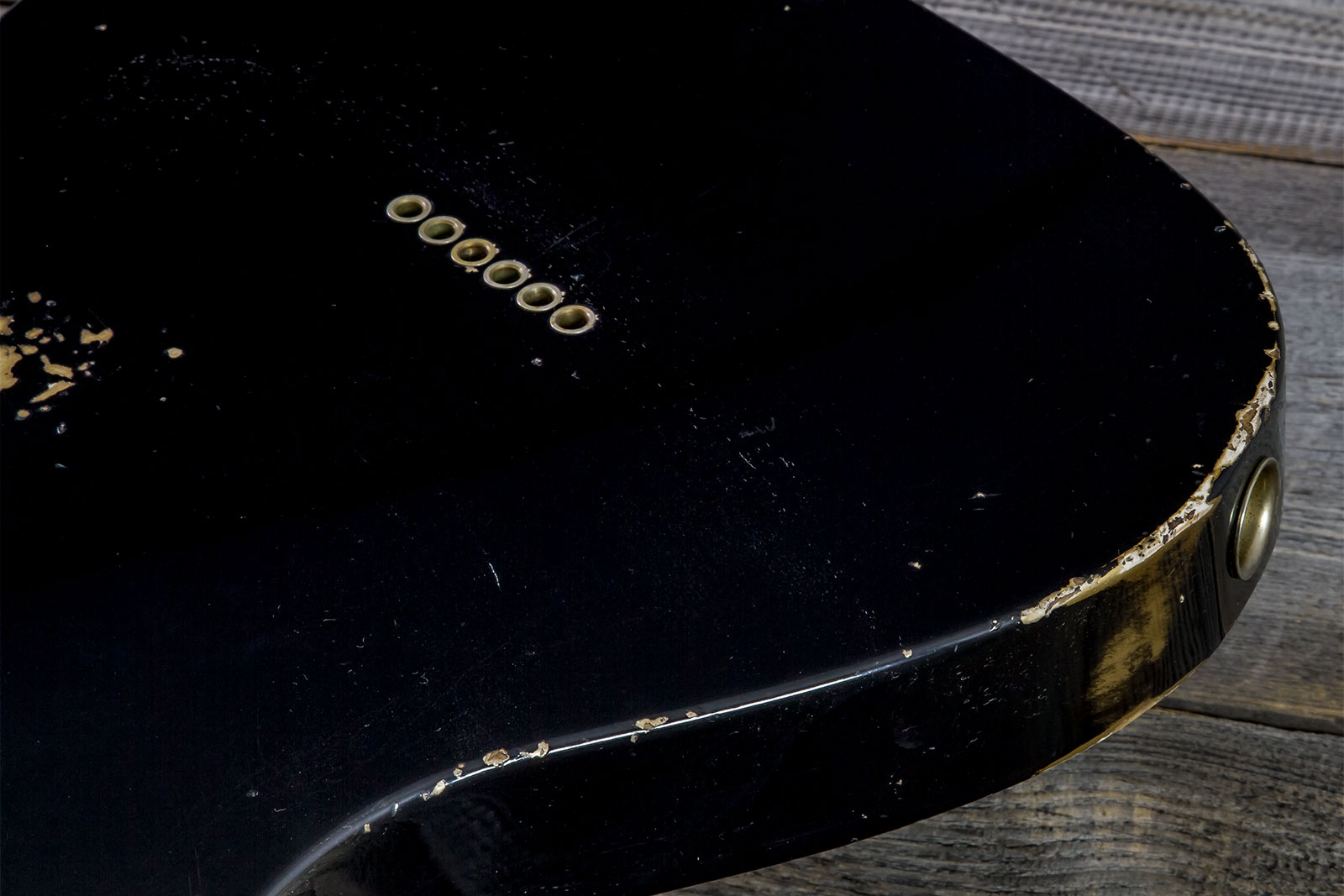 Fender Custom Shop Tele 1963 2s Ht Rw #r143447 - Black Over Hle Gold - Televorm elektrische gitaar - Variation 7