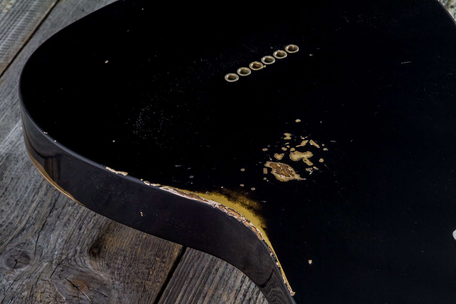 Fender Custom Shop Tele 1963 2s Ht Rw #r143447 - Black Over Hle Gold - Televorm elektrische gitaar - Variation 8