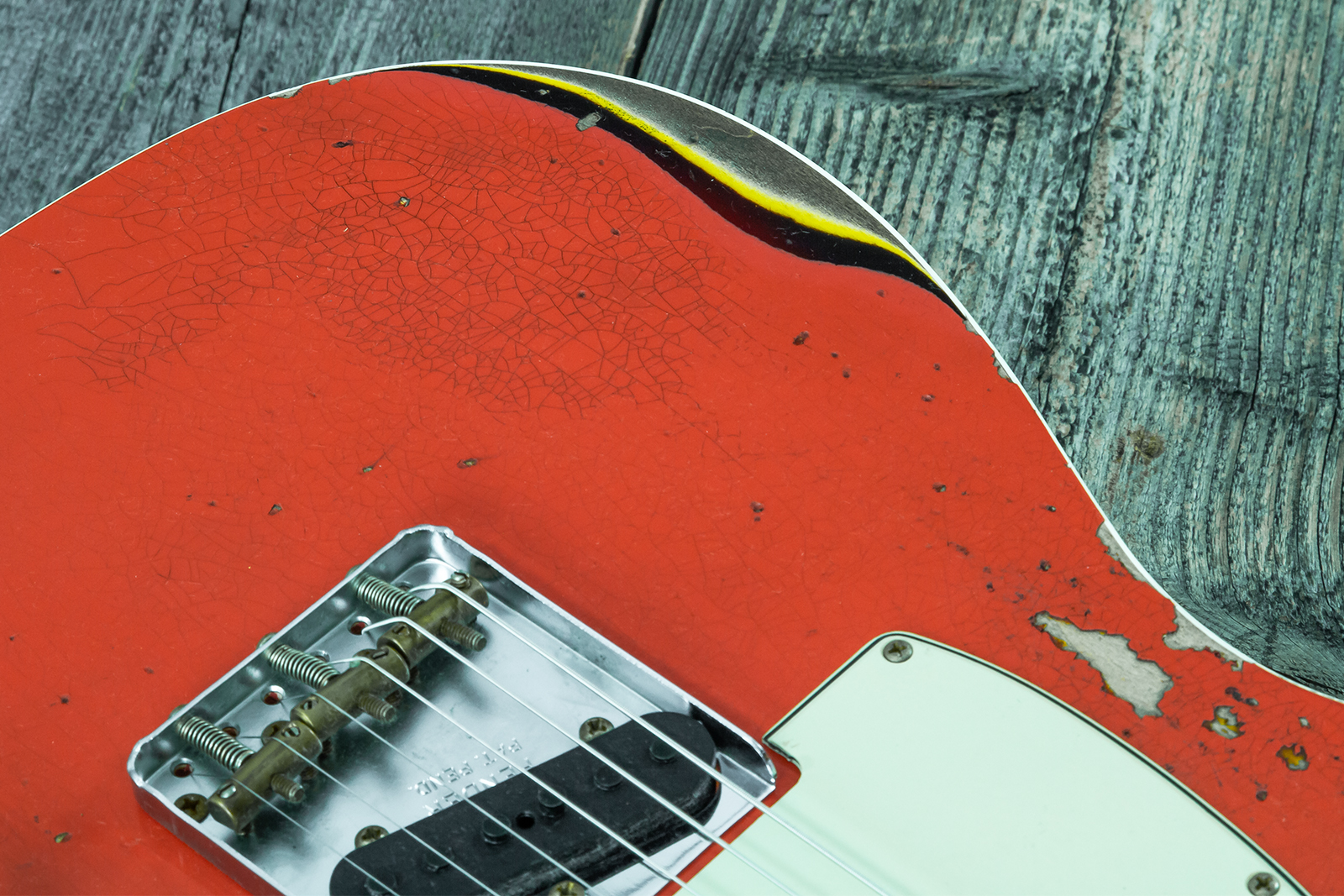 Fender Custom Shop Tele Custom 1960 2s Ht Rw #cz579562 - Heavy Relic Tahitian Coral O. 3-color Sunburst - Televorm elektrische gitaar - Variation 4