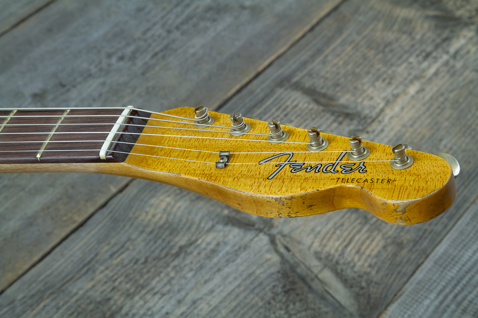 Fender Custom Shop Tele Custom 1960 2s Ht Rw #cz579562 - Heavy Relic Tahitian Coral O. 3-color Sunburst - Televorm elektrische gitaar - Variation 8