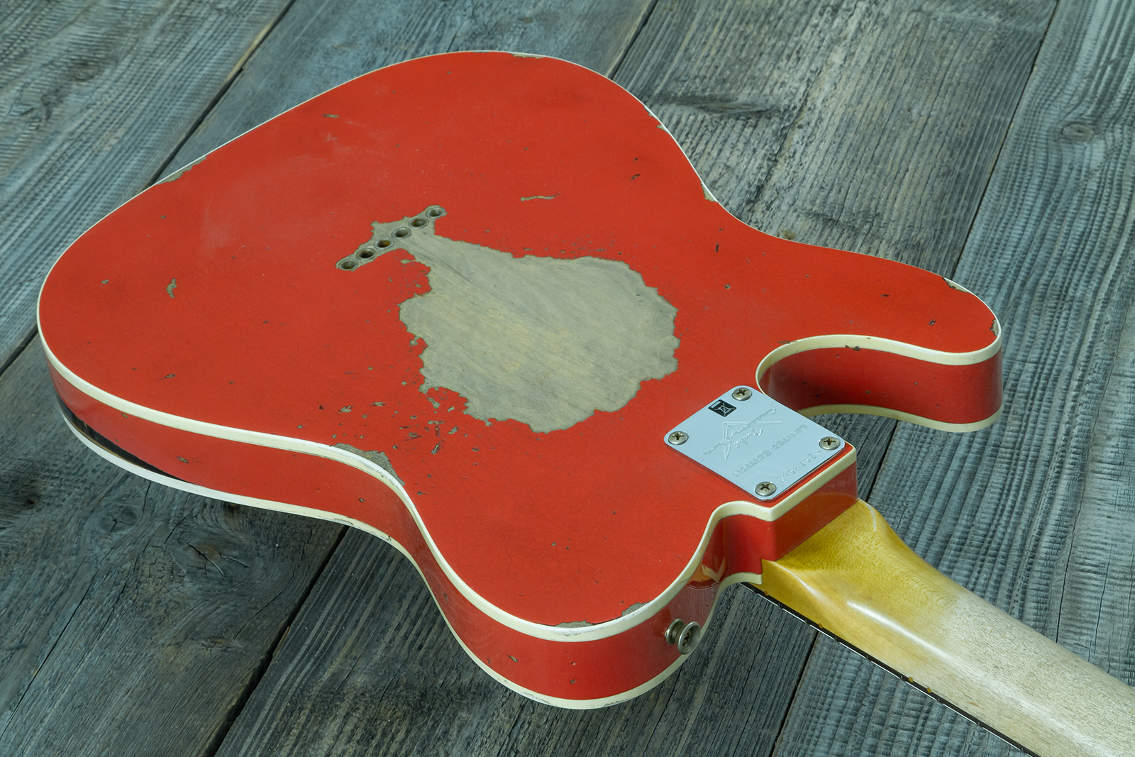 Fender Custom Shop Tele Custom 1960 2s Ht Rw #cz579562 - Heavy Relic Tahitian Coral O. 3-color Sunburst - Televorm elektrische gitaar - Variation 9