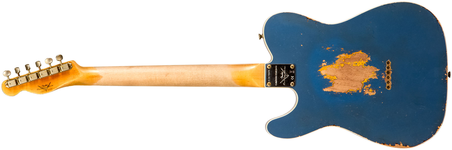 Fender Custom Shop Tele Custom 1960 2s Ht Rw #cz579606 - Heavy Relic Lake Placid Blue O. 3-color Sunburst - Televorm elektrische gitaar - Variation 1