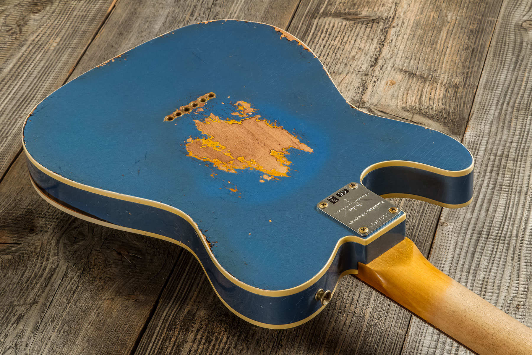 Fender Custom Shop Tele Custom 1960 2s Ht Rw #cz579606 - Heavy Relic Lake Placid Blue O. 3-color Sunburst - Televorm elektrische gitaar - Variation 5