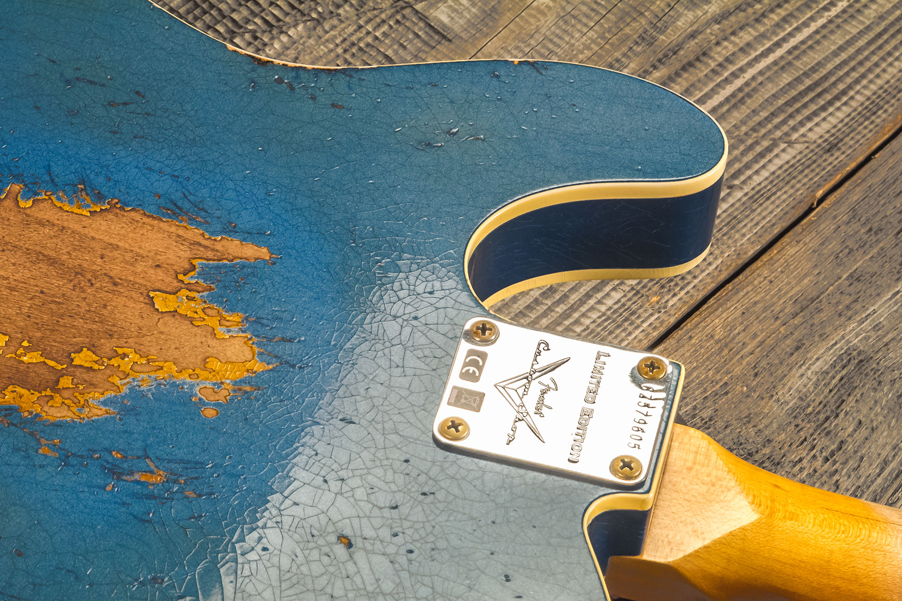 Fender Custom Shop Tele Custom 1960 2s Ht Rw #cz579606 - Heavy Relic Lake Placid Blue O. 3-color Sunburst - Televorm elektrische gitaar - Variation 8