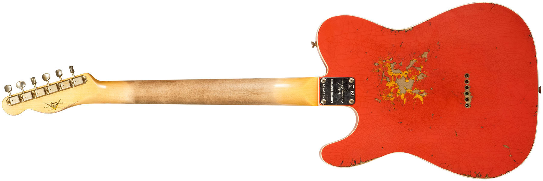 Fender Custom Shop Tele Custom 1960 2s Ht Rw #cz580600 - Heavy Relic Tahitian Coral O. 3-color Sunburst - Televorm elektrische gitaar - Variation 1