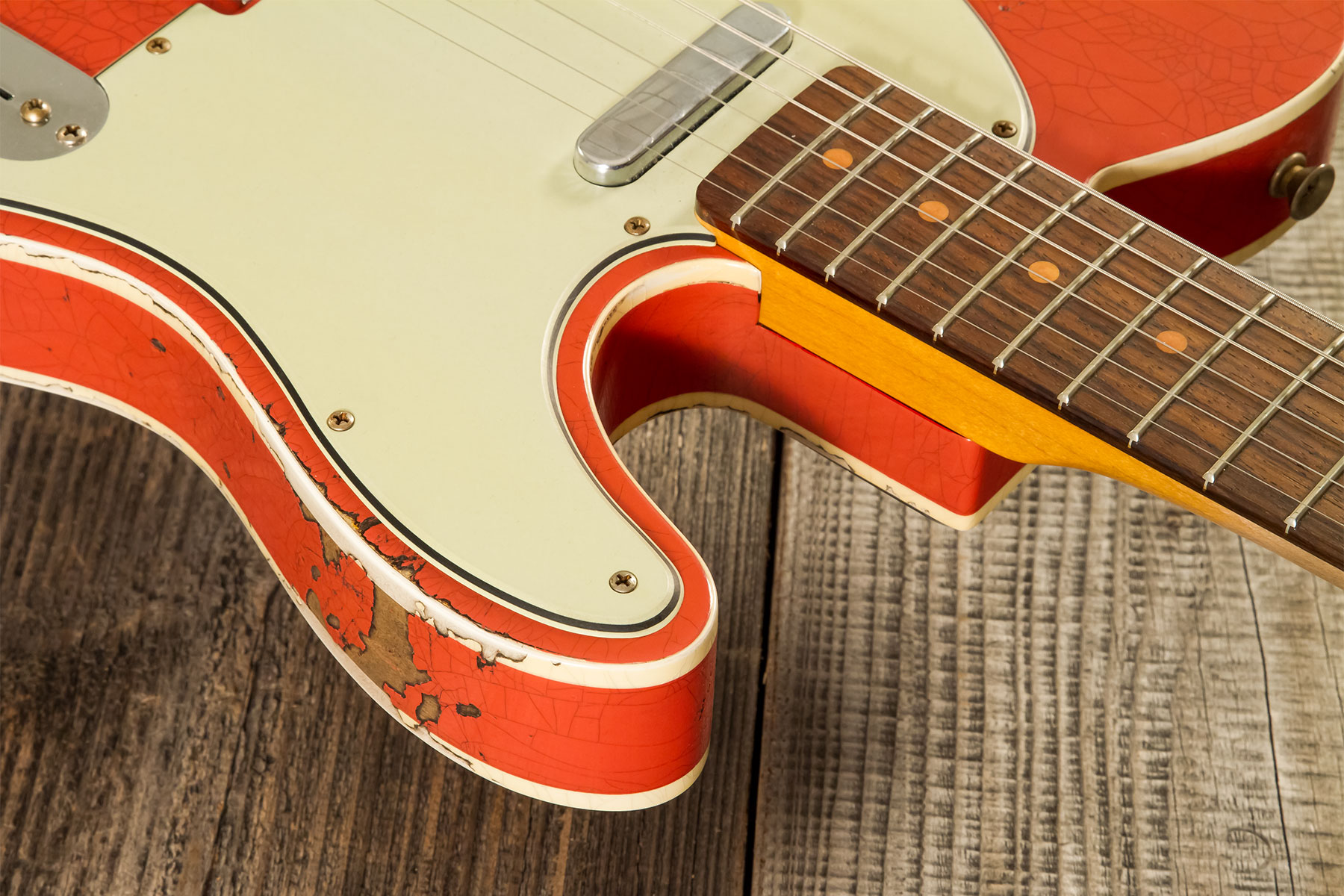 Fender Custom Shop Tele Custom 1960 2s Ht Rw #cz580600 - Heavy Relic Tahitian Coral O. 3-color Sunburst - Televorm elektrische gitaar - Variation 5