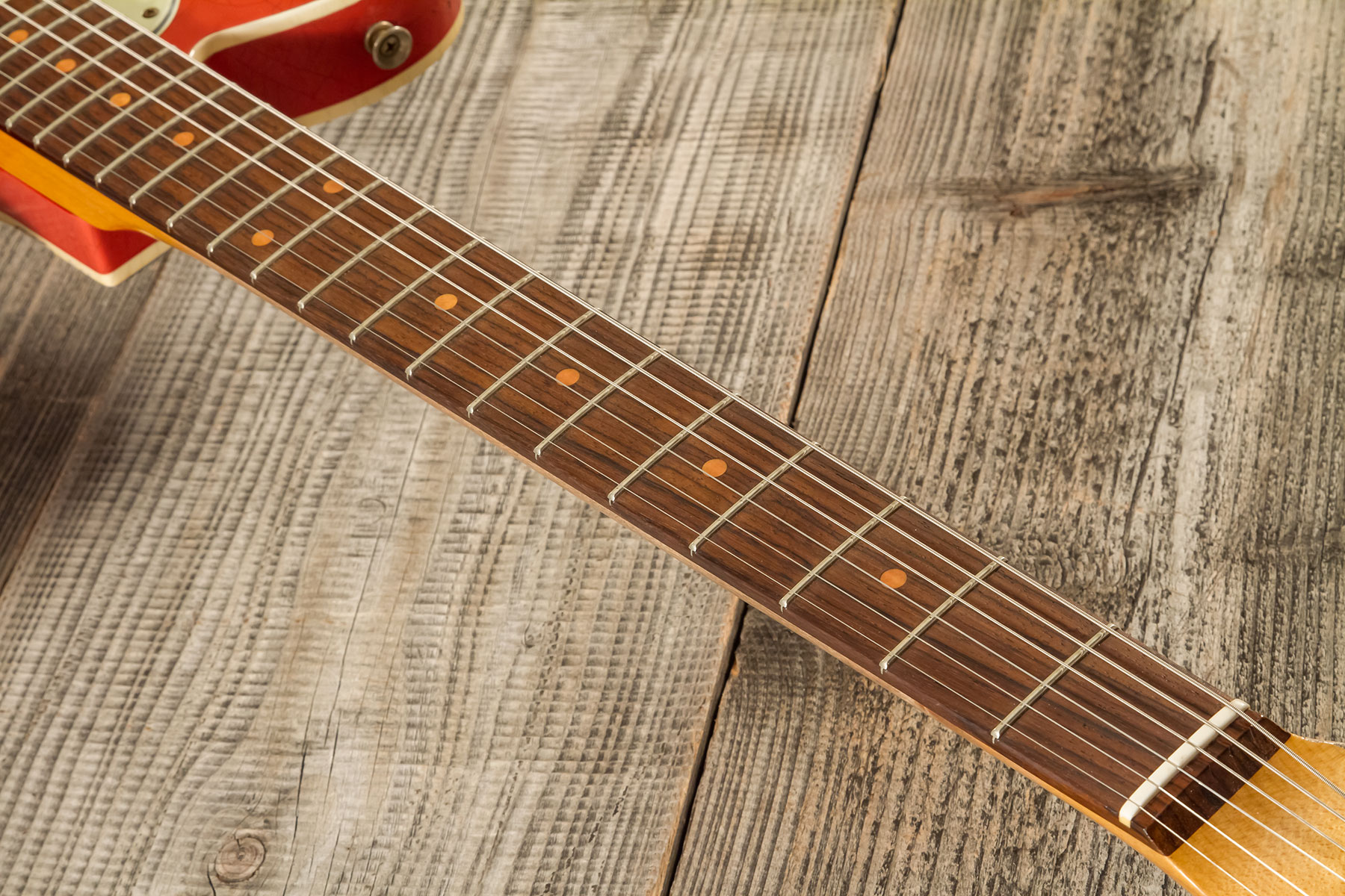 Fender Custom Shop Tele Custom 1960 2s Ht Rw #cz580600 - Heavy Relic Tahitian Coral O. 3-color Sunburst - Televorm elektrische gitaar - Variation 6