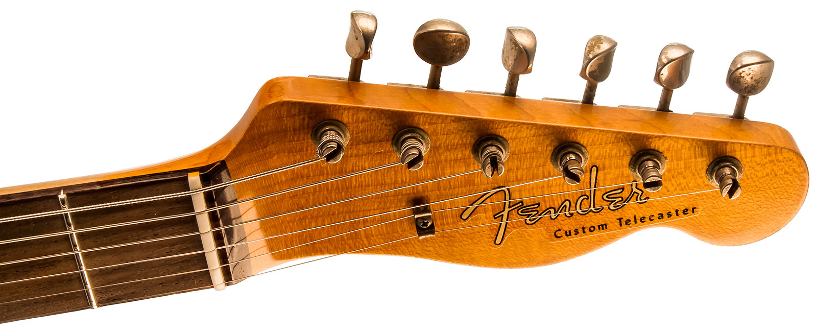 Fender Custom Shop Tele Custom 1960 Sh Ltd Hs Ht Rw #cz549784 - Heavy Relic Black Over 3-color Sunburst - Televorm elektrische gitaar - Variation 5