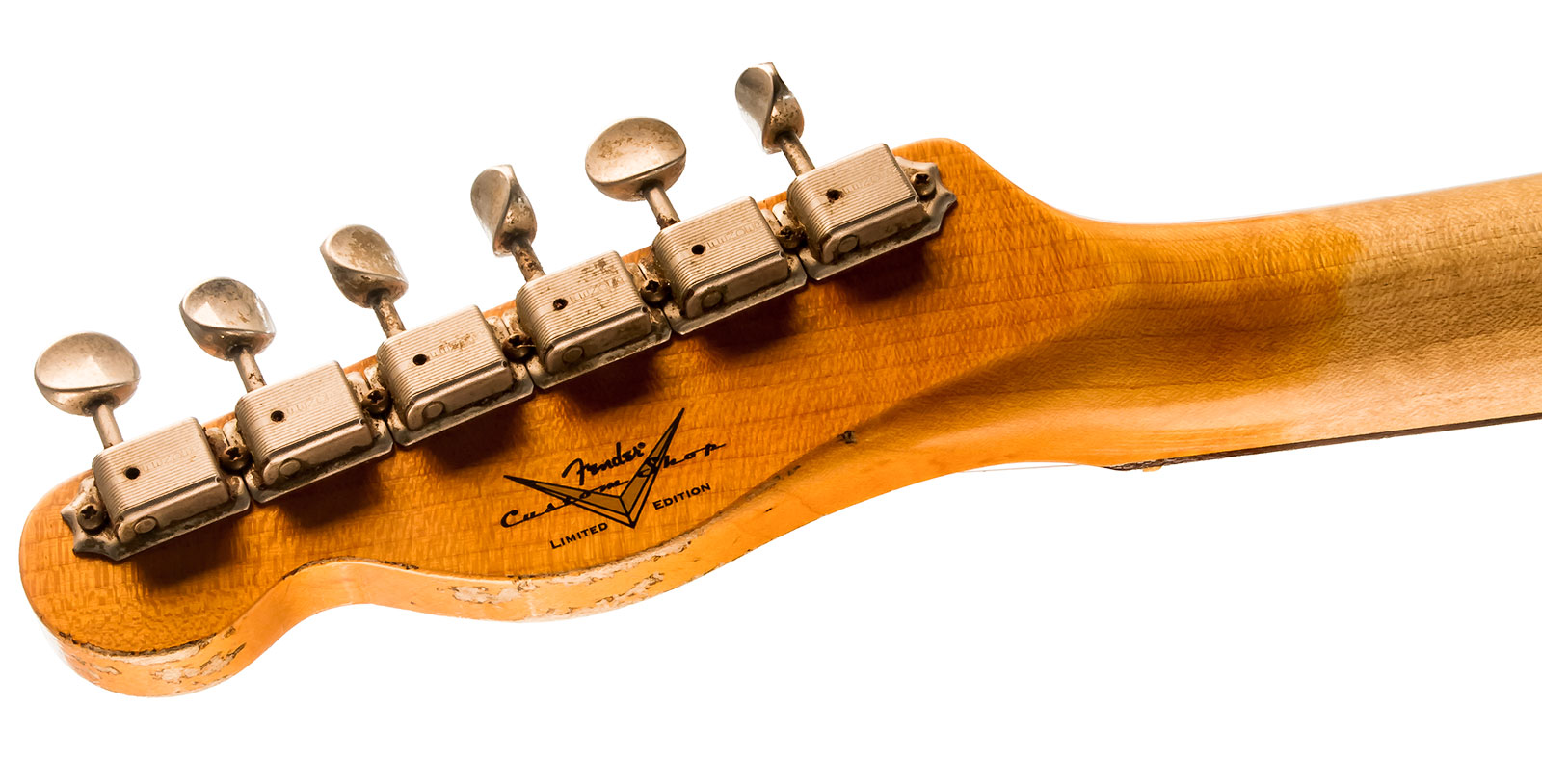 Fender Custom Shop Tele Custom 1960 Sh Ltd Hs Ht Rw #cz549784 - Heavy Relic Black Over 3-color Sunburst - Televorm elektrische gitaar - Variation 6