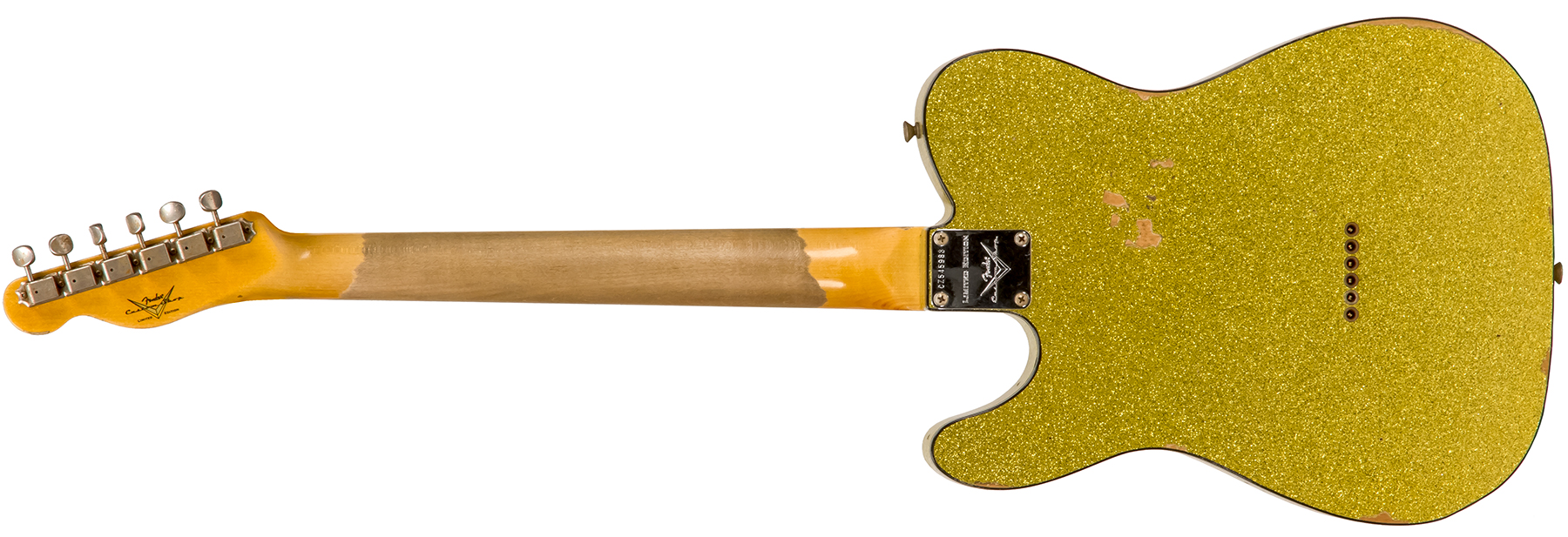 Fender Custom Shop Tele Custom 1963 2020 Ltd Rw #cz545983 - Relic Chartreuse Sparkle - Televorm elektrische gitaar - Variation 1