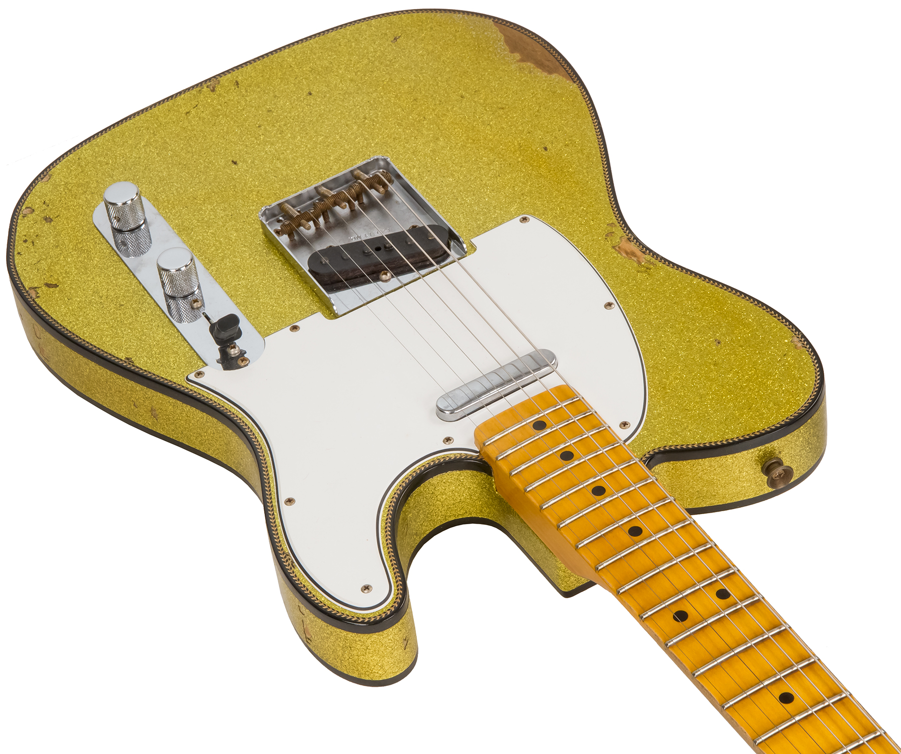 Fender Custom Shop Tele Custom 1963 2020 Ltd Rw #cz545983 - Relic Chartreuse Sparkle - Televorm elektrische gitaar - Variation 2