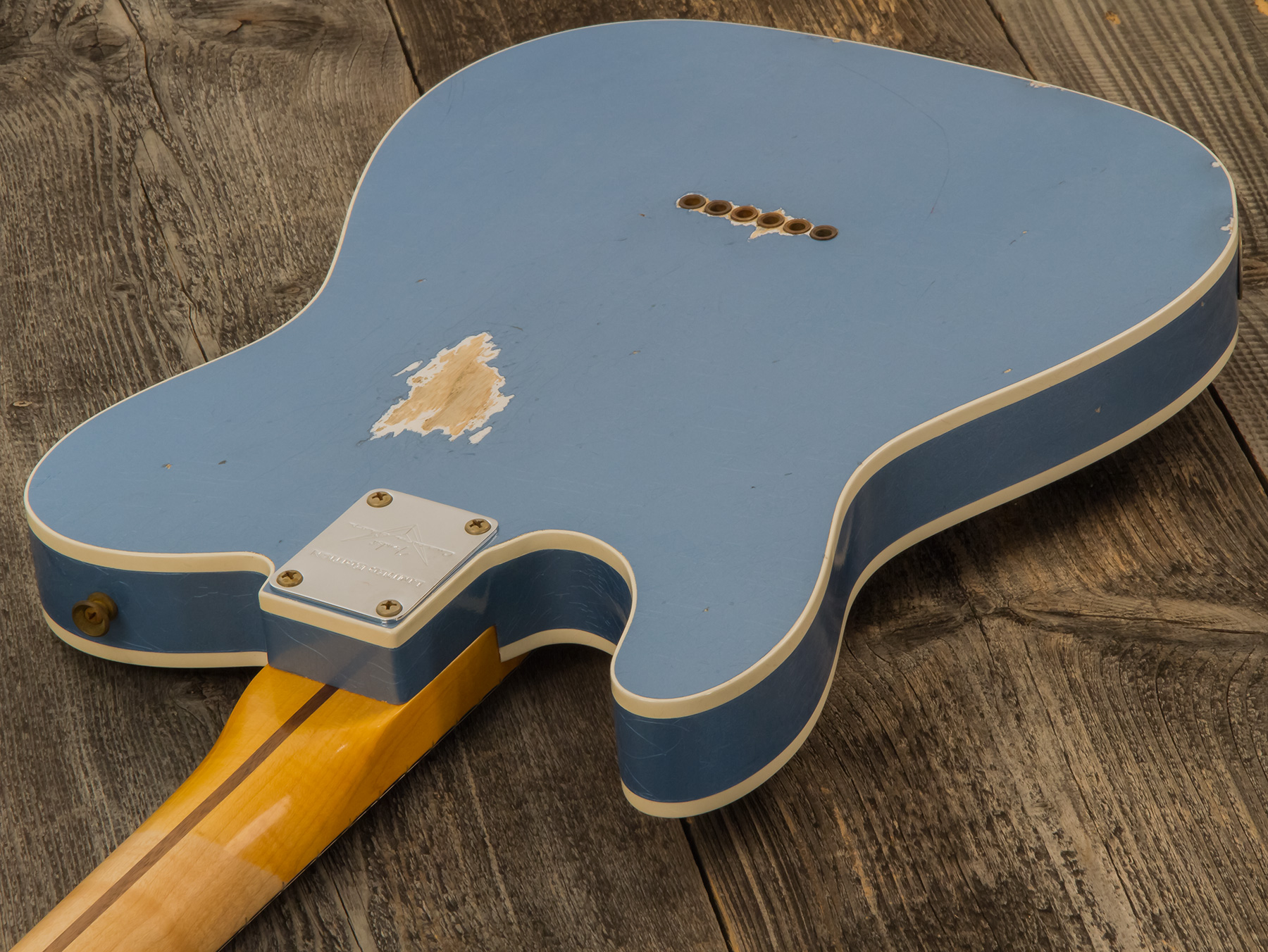 Fender Custom Shop Tele Custom Tomatillo 2s Ht Mn #r110879 - Relic Lake Placid Blue - Televorm elektrische gitaar - Variation 4