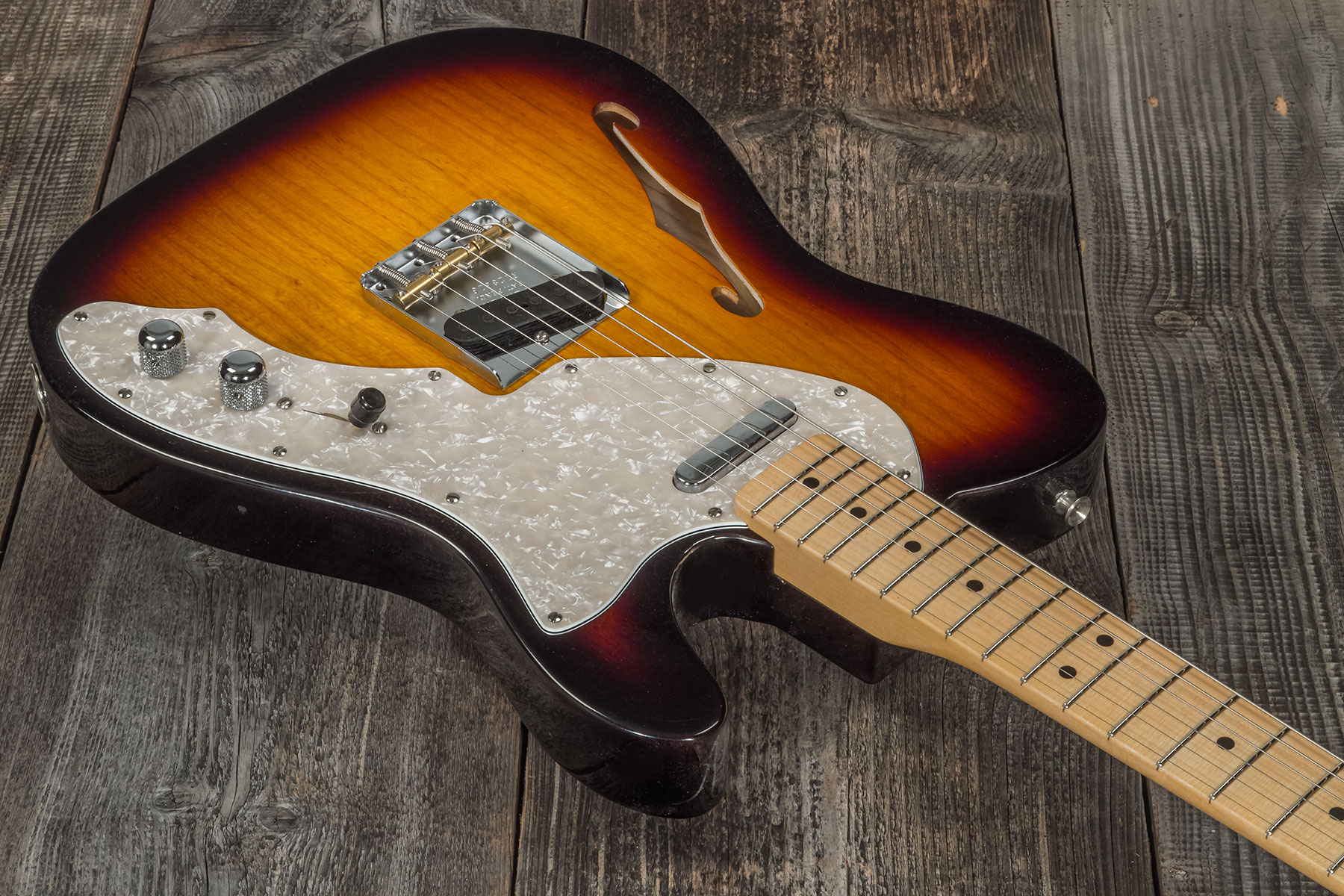 Fender Custom Shop Tele Thinline '50s 2s Ht Mn #r128616 - Closet Classic 2-color Sunburst - Televorm elektrische gitaar - Variation 2