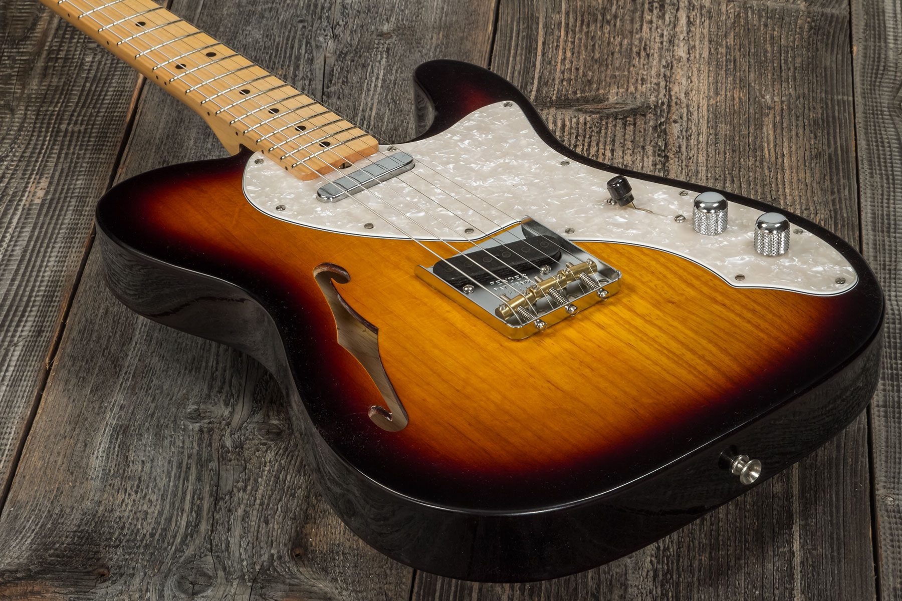 Fender Custom Shop Tele Thinline '50s 2s Ht Mn #r128616 - Closet Classic 2-color Sunburst - Televorm elektrische gitaar - Variation 3