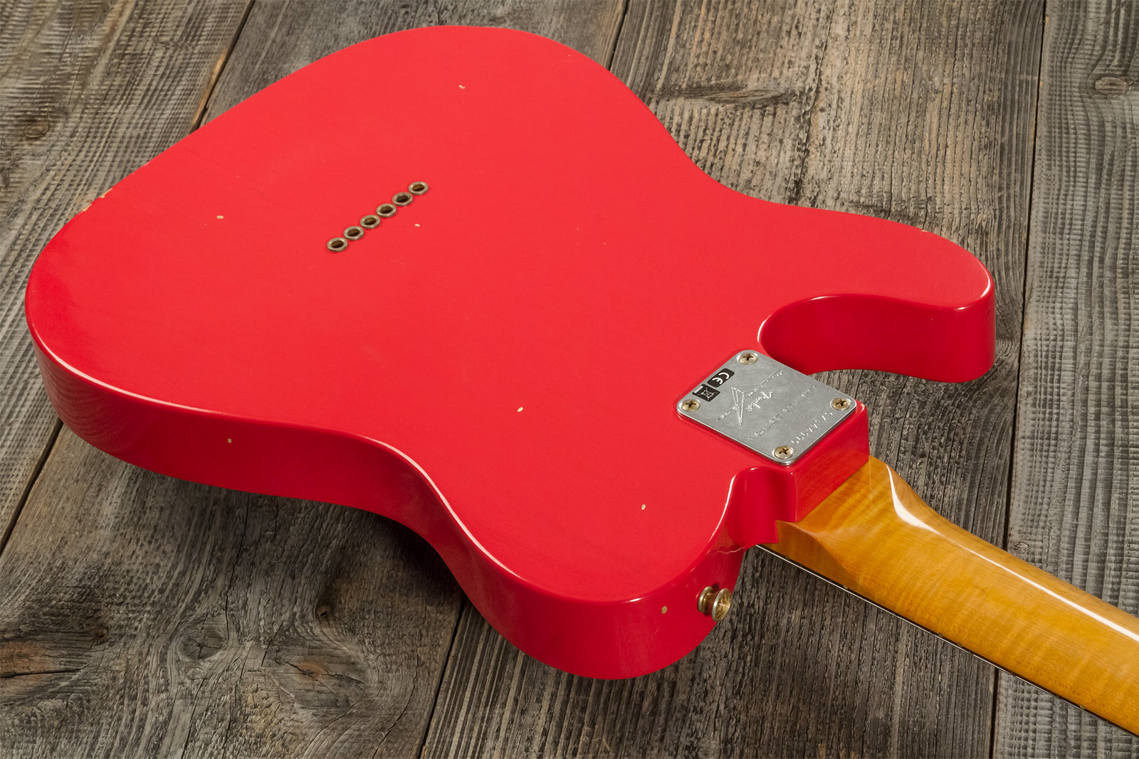 Fender Custom Shop Tele Thinline '60s Ltd 2s Ht Rw #cz544990 - Journeyman Relic Fiesta Red - Semi hollow elektriche gitaar - Variation 10