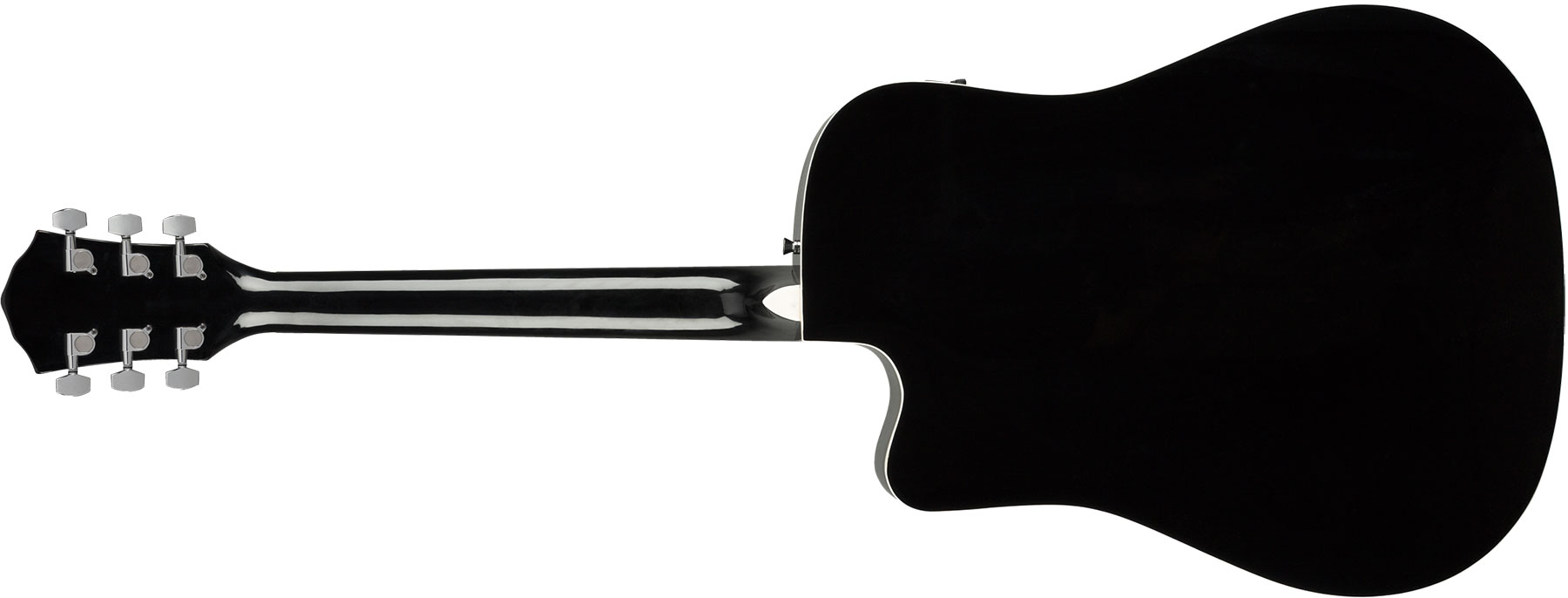Fender Fa-125ce Dreadnought Alternative Epicea Acajou Wal - Black - Elektro-akoestische gitaar - Variation 1