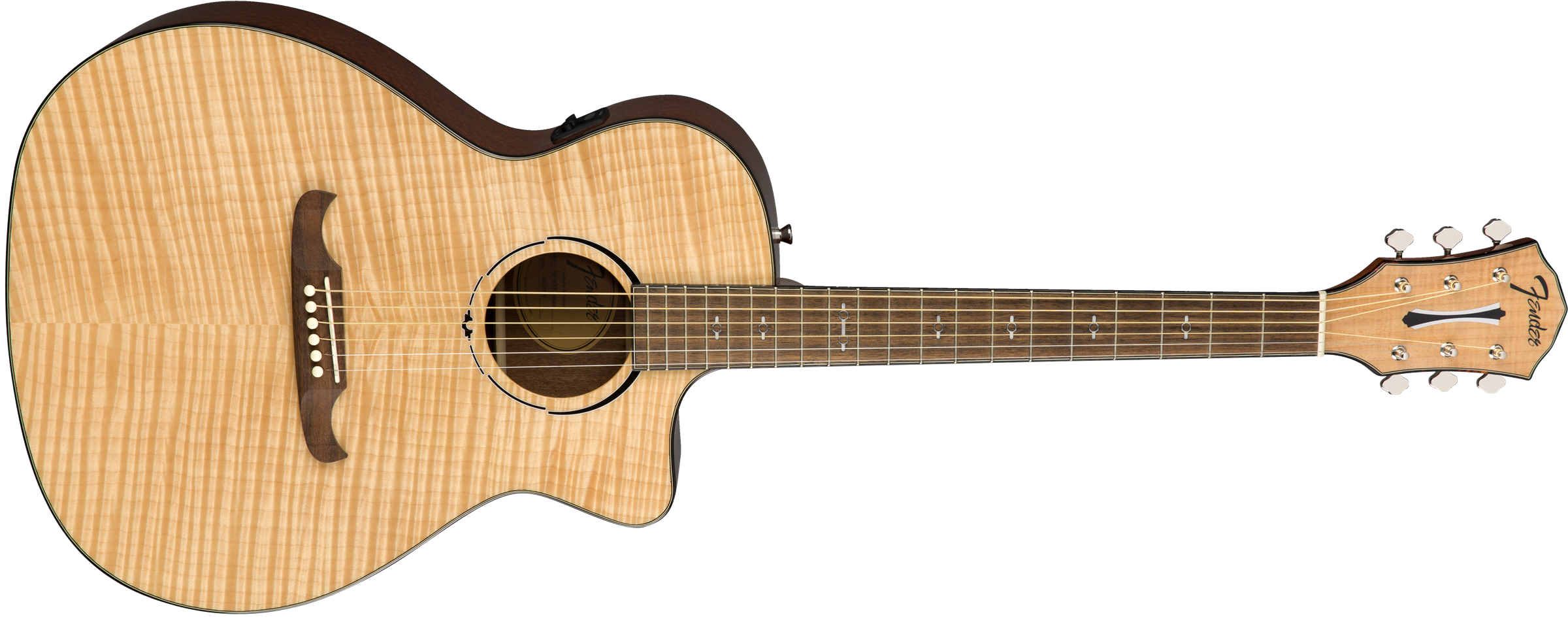 Fender Fa-345ce Alternative Auditorium Cw Erable Lacewood Lau - Natural - Elektro-akoestische gitaar - Variation 2