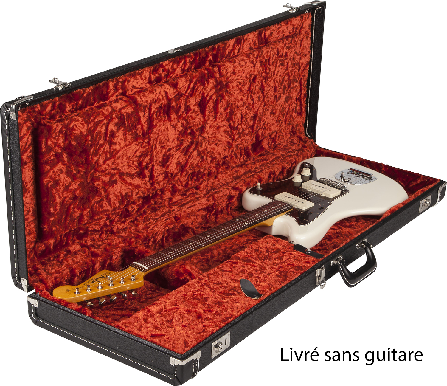 Fender Guit. Elect. Jaguar Ou Jazzmaster Deluxe Rextangulaire Black Interieur Orange - Elektrische gitaarkoffer - Variation 1