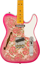 Semi hollow elektriche gitaar Fender Custom Shop Double Esquire Custom #R97434 - Journeyman relic aged pink paisley